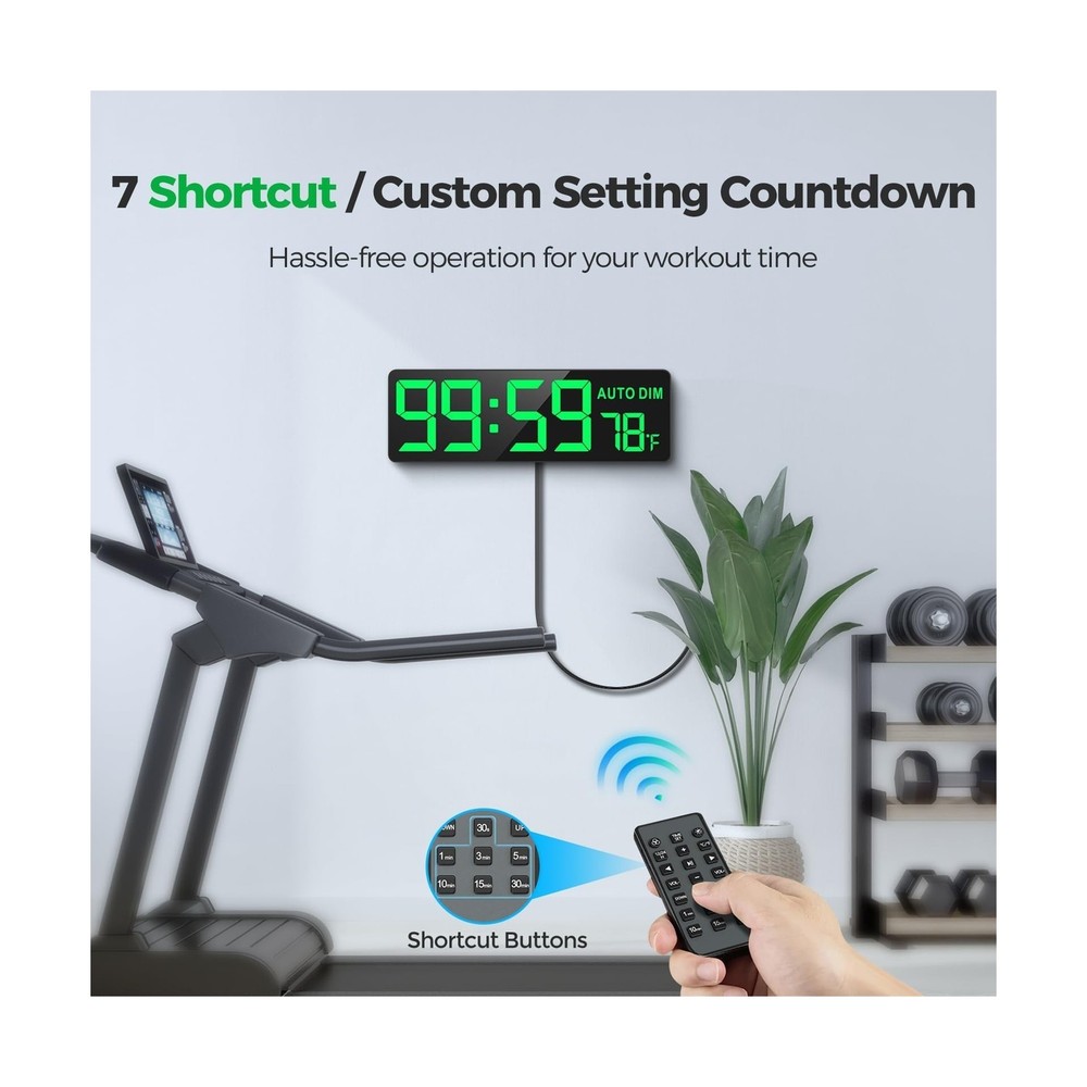 REACHER 16.5" Large Digital Wall Timer Clock with Countdown Timer, Auto Dimme...
