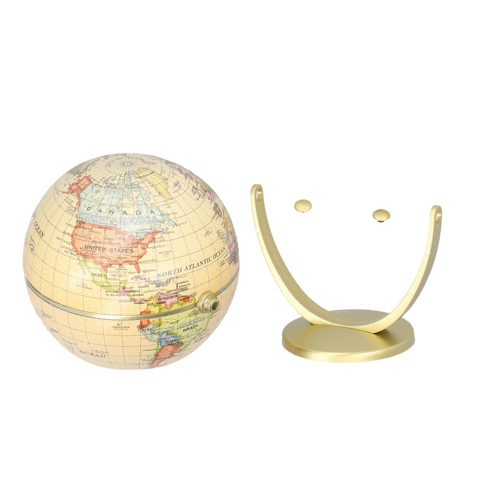 Mini World Map Globe English Edition Desktop Rotating Earth Geography Globe WT