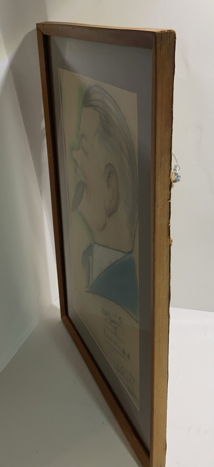 Vintage Mexico City Caricature Man With Cigar Xochimilco 1944 Rare Signed Art