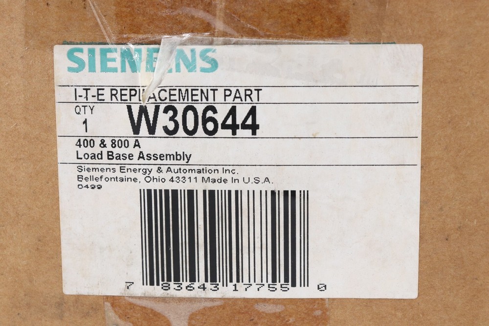 SIEMENS W30644 400 & 800 A LOAD BASE ASSEMBLY