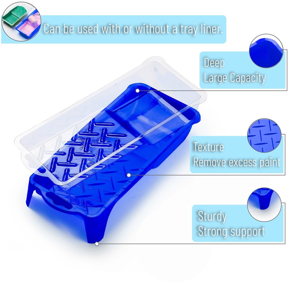 2 Inch Foam Paint Roller Kit 10 pcs with Tray Liners Roller Frame Mini Covers