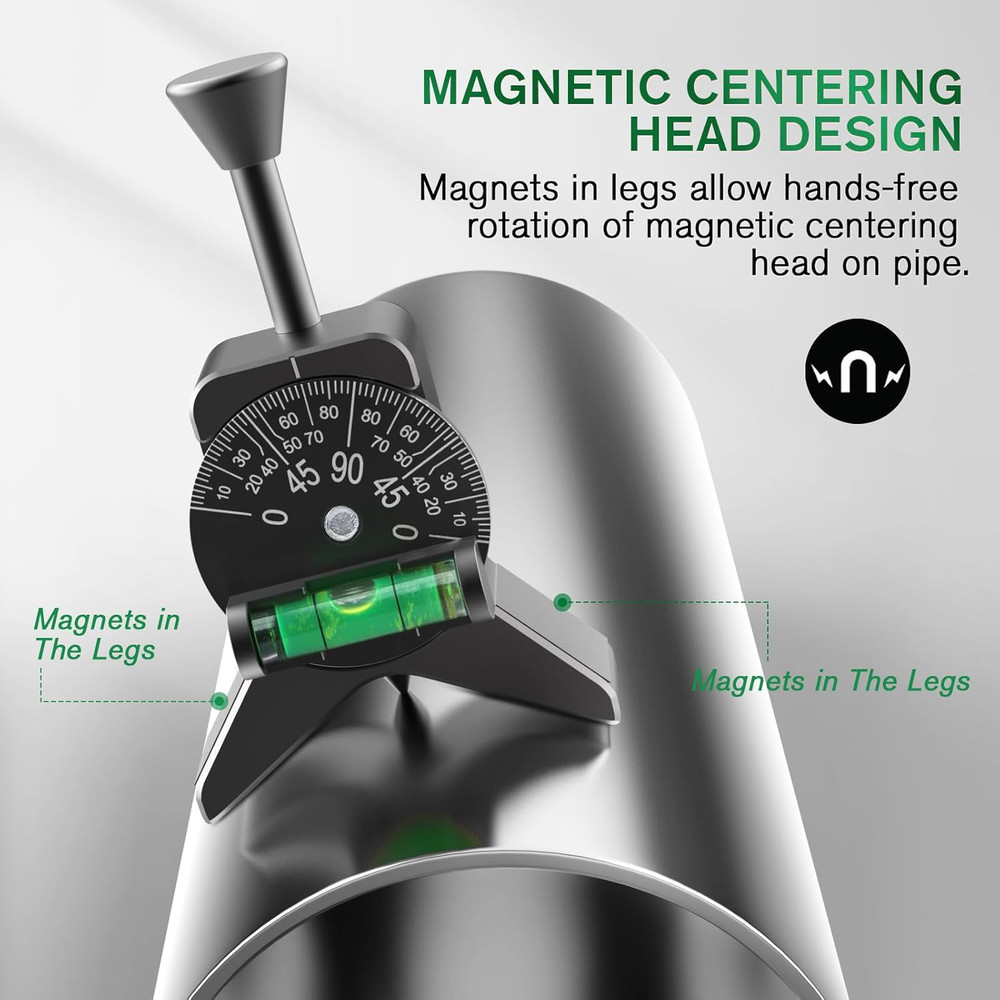 Pipe Center Finder, Pipefitter Tools W/Magnetic Centering Head, Pipe Fitting Too