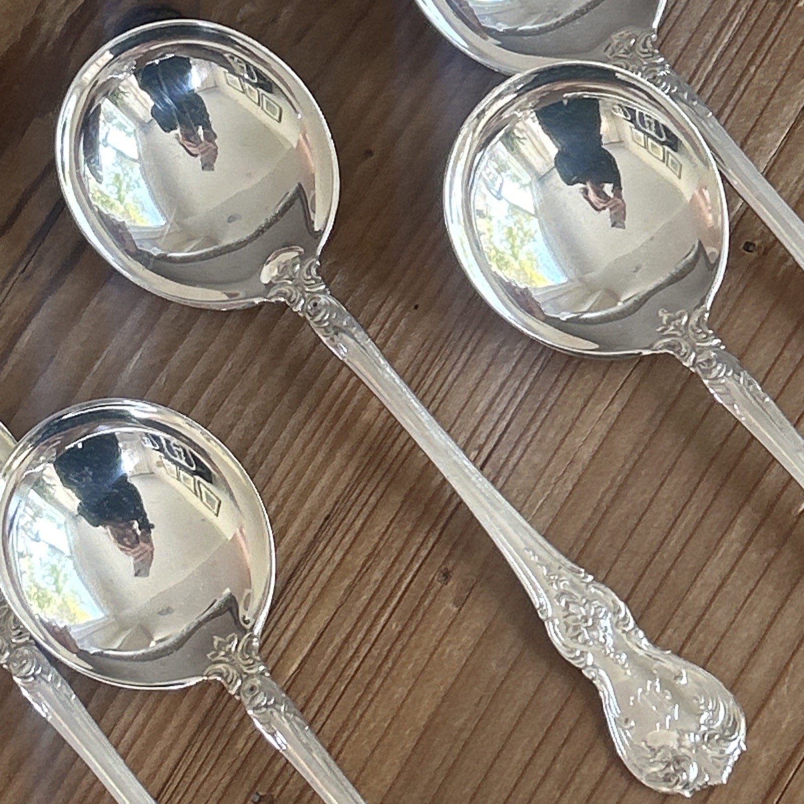 (6) Old Master by Towle Sterling Silver Round Cream Soup Spoon 6 1/4" abt 221g