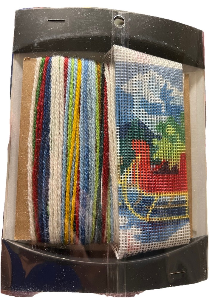 Dimensions Needlepoint Kit Winter Sleigh 7027 5x5” Frame Size New