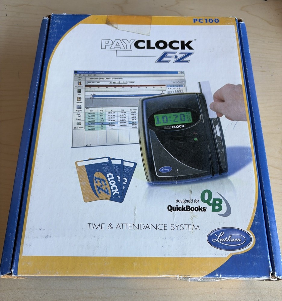 Lathem PayClock EZ PC100 Automated Time Clock w/ Attendance System Kit NOS