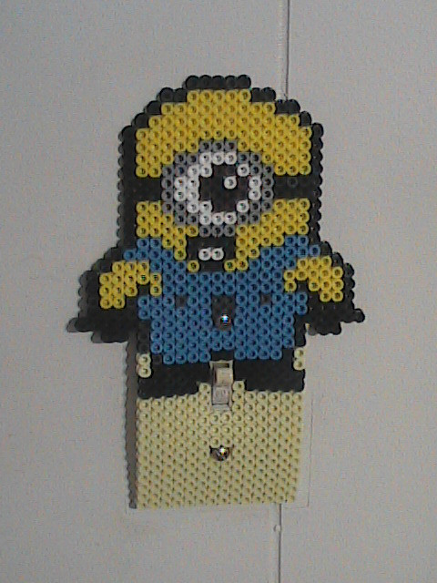 Minion Perler Bead Light Switch Cover