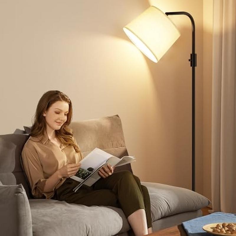 Dimmable Floor Lamp Adjustable Head 9W LED Brightness Control Reading Lighting