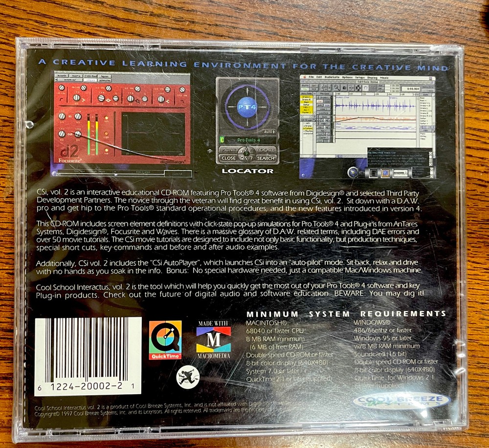 Vintage Pro Tools 4 Cool School interactive Training CD-ROM CS.I