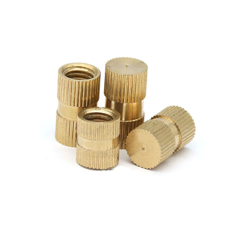 72pcs M4 brass nut muff knurled nuts blind inner thread injection molding embed
