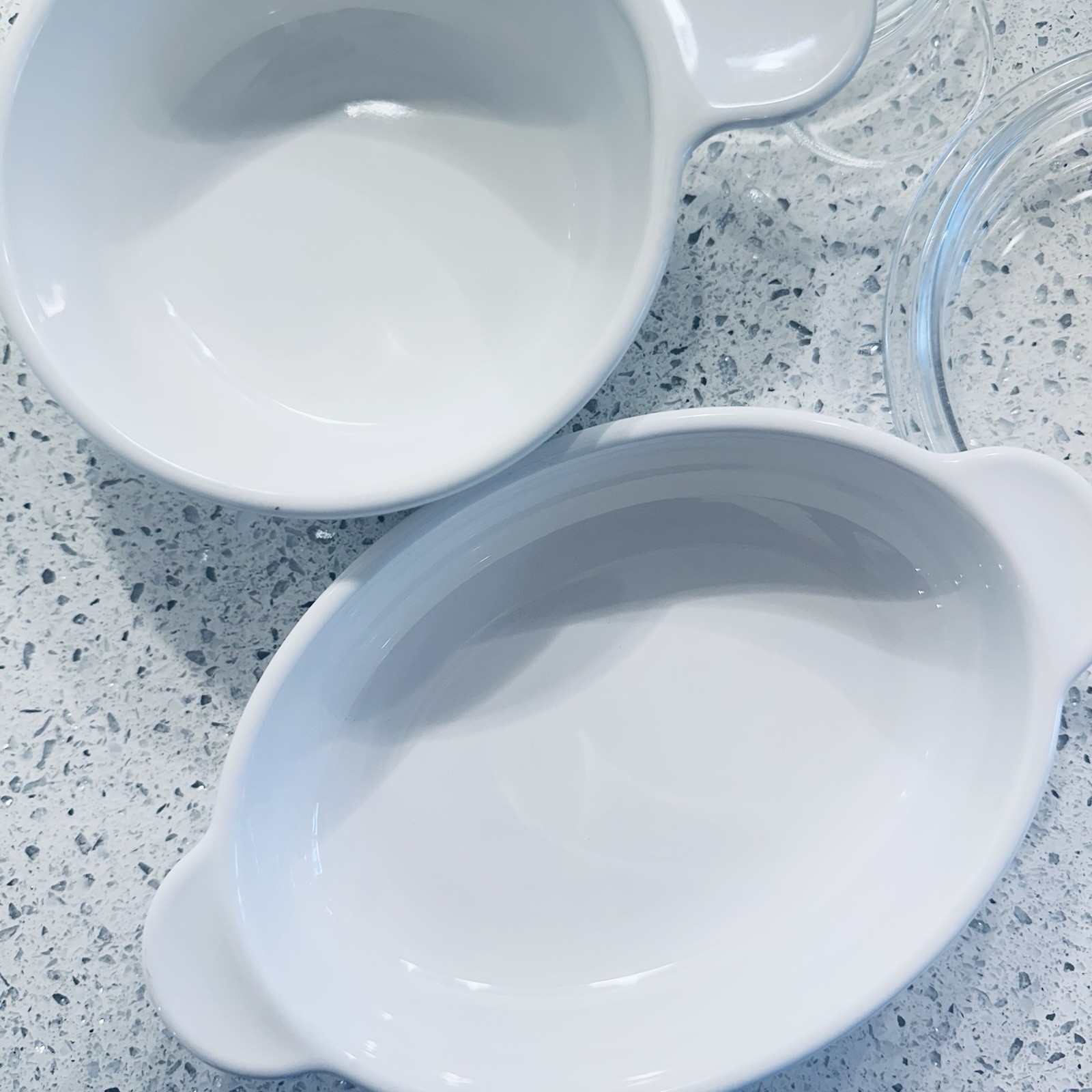 4 Pc Corning Ware Pyrex Glass White Grab-It Bowls P-150-B P 14 B Glass Lids