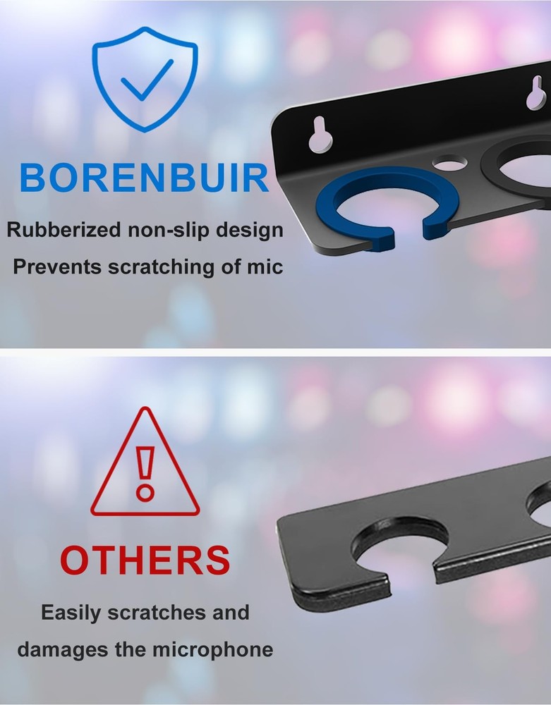 Multi Microphone Holder for Handheld Dynamic Wired and Wireless Mics Storage ...