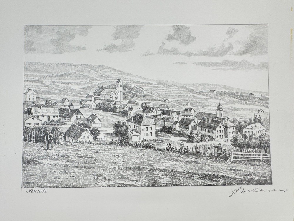 * HEINZ WEHLISCH DRAWING NEW SET VIEW SIGNED