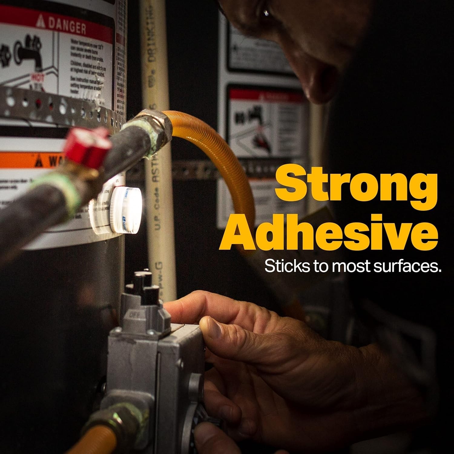 LUXPRO Waterproof Micro LED Puck Lights - Adhesive Under Cabinet Light - 5 Pack