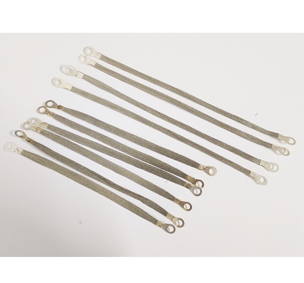 10X Braid Ground Strap Car Engine Ground Strap Cable Firewall Hood Wire End Kits