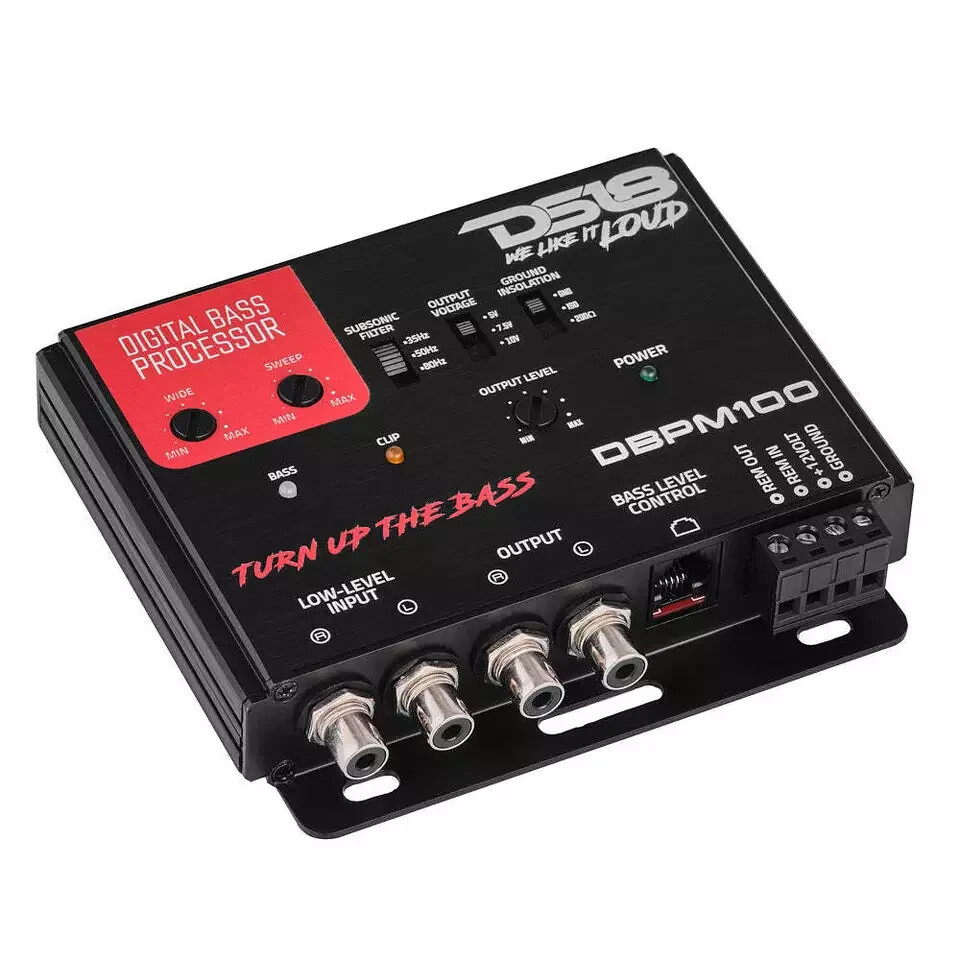 DS18 Car Digital Bass Processor 2 Channel Preamp Input Output Epicenter DBPM100