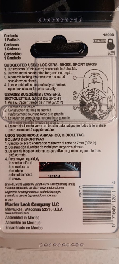 Master Lock 1500D 2 Pack 1 7/8" Combination Dial Padlock