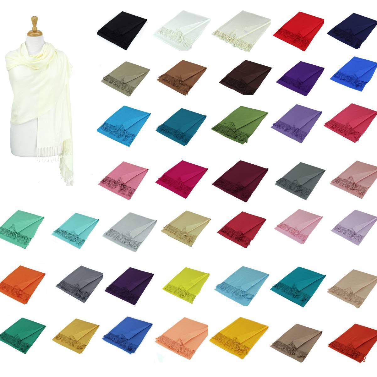 Soft Silky pashmina Shawl Wrap Women Pashmina Solid Scarf Stole Ladies Scarf