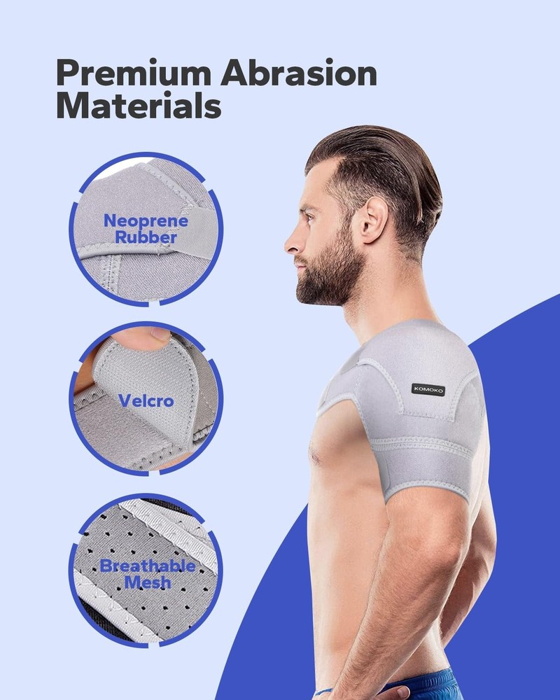 Komoko Shoulder Brace, Rotator Cuff Support Brace with Ice Pack Insertion Cap...