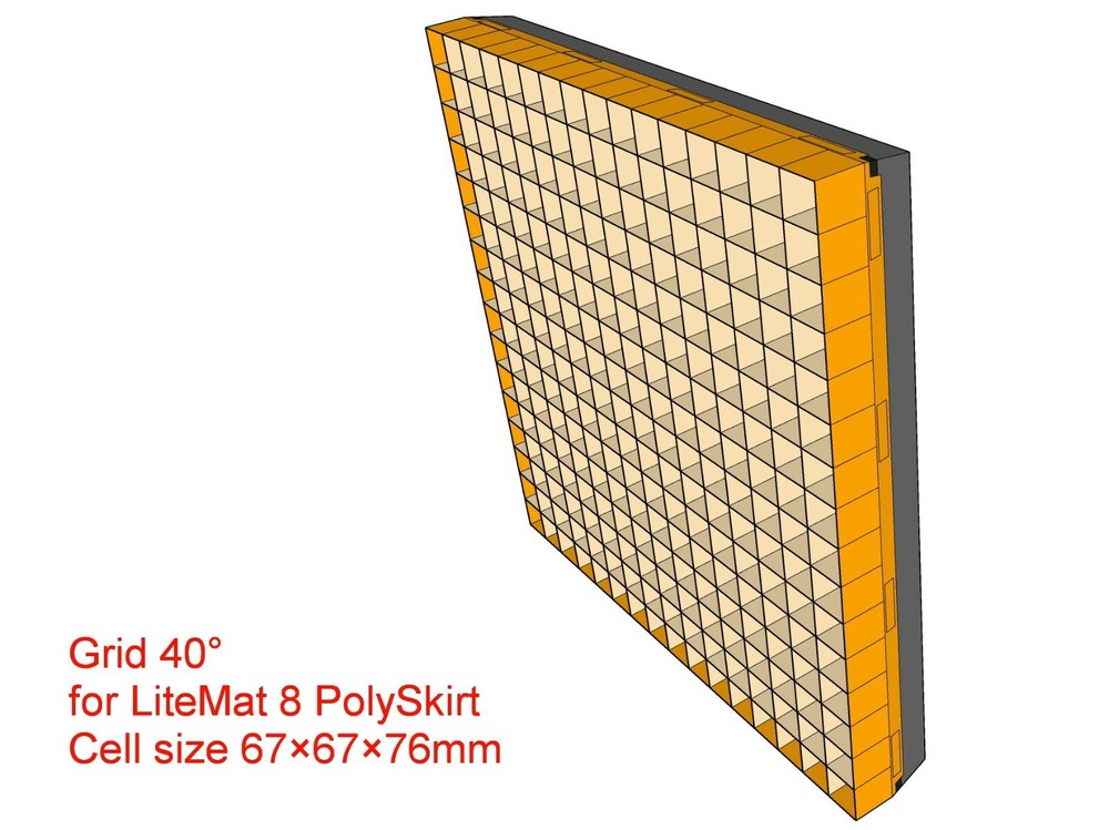 Grid for LiteMat 8 PolySkirt, Version with cell depth 76mm (3”)