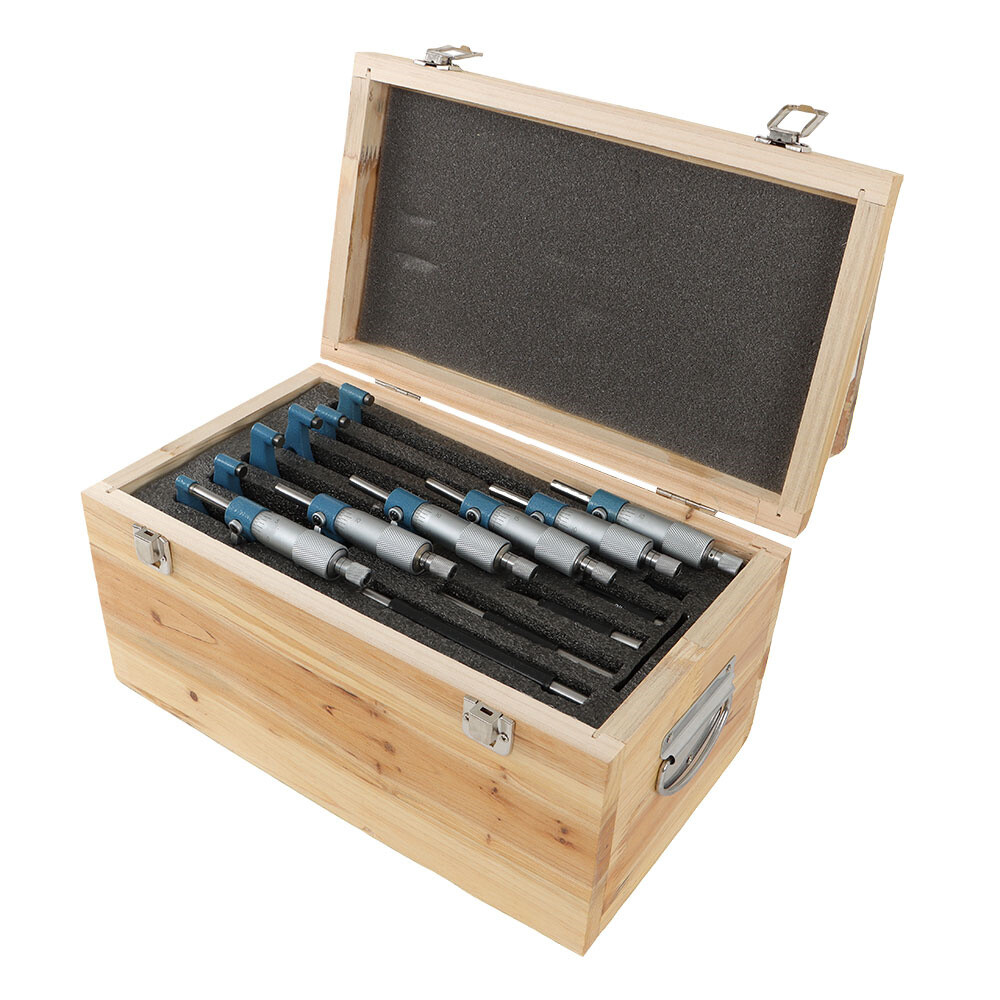 6 Pack 0-6" Precision Outside Micrometer Set 0.0001" Carbide Standards Set