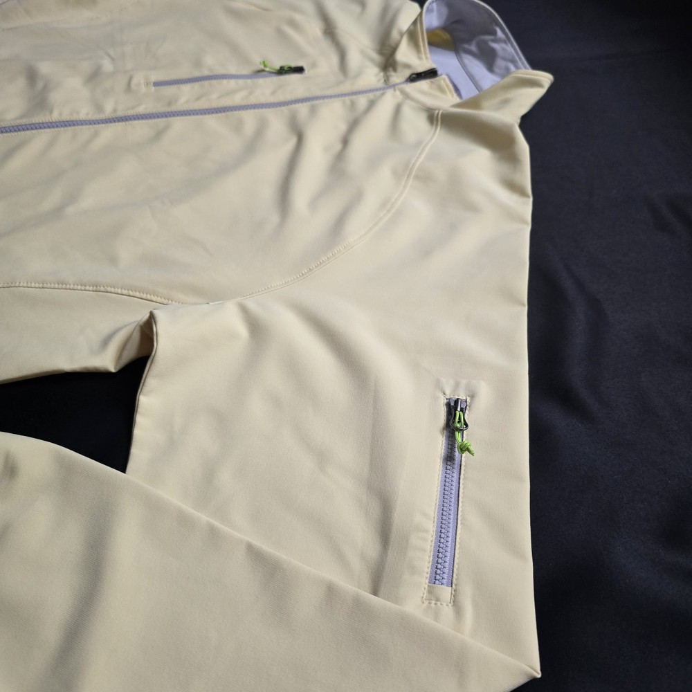 Peter Millar Jacket E4 Performance Windbreaker Full Zip Golf Light Yellow Men L