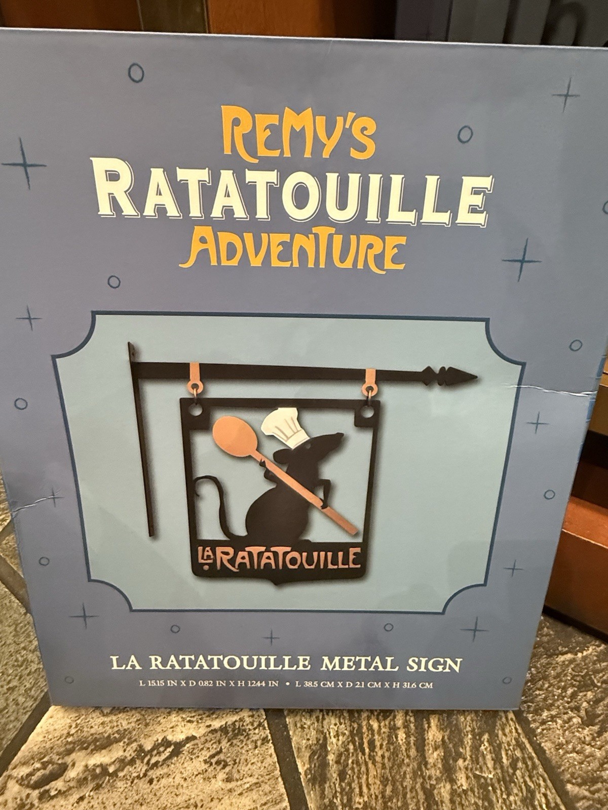 NEW 2025 Disney Parks Epcot Remy LA RATATOUILLE Hanging Metal Sign Prop Artwork