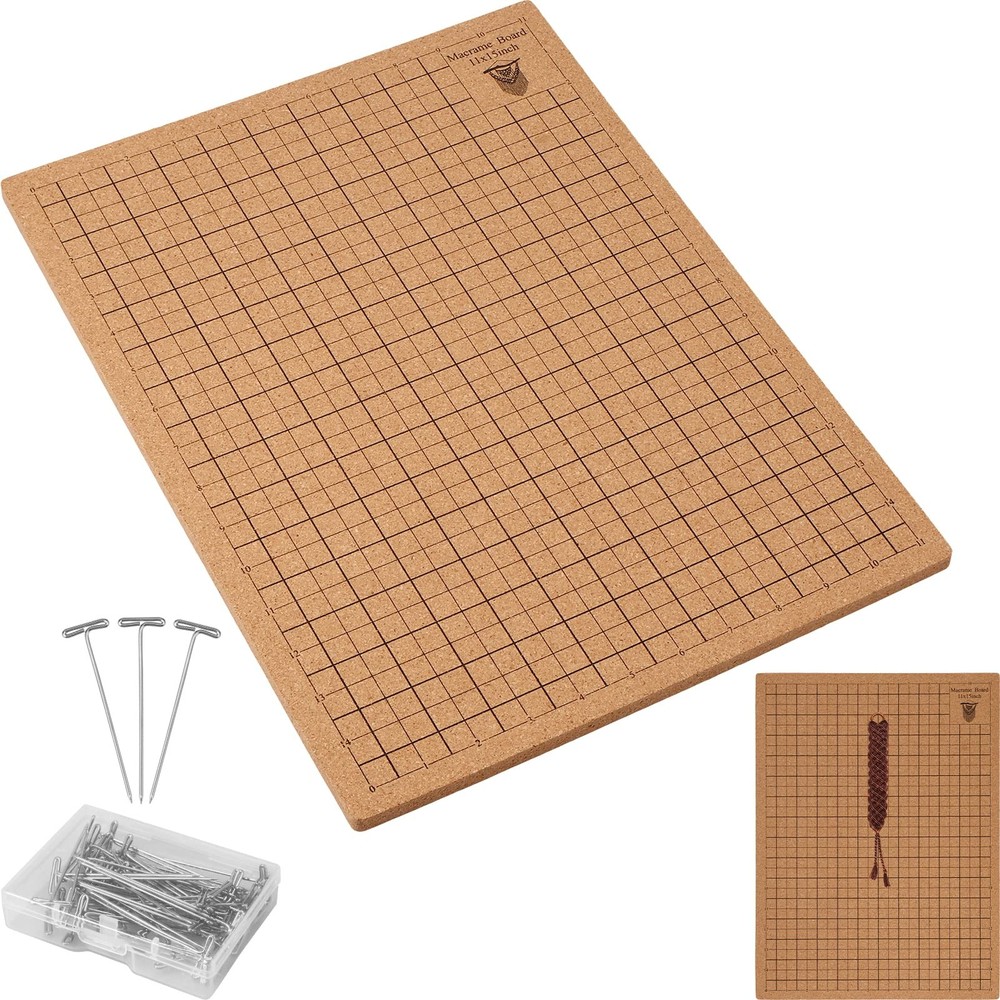 Macrame Board and Pins,12×16 in Project Board, Double-Sided Grids...