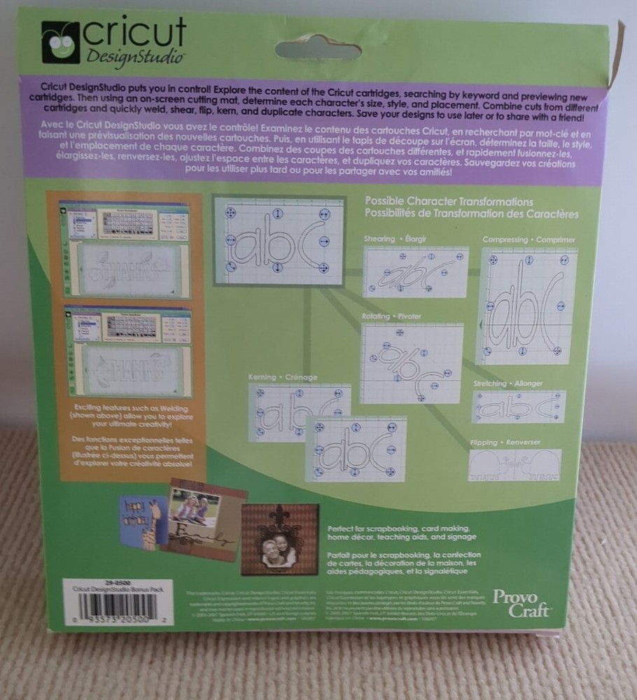 Provo Craft Cricut Design Studios Software USB Cable Mousepad CD Open Box