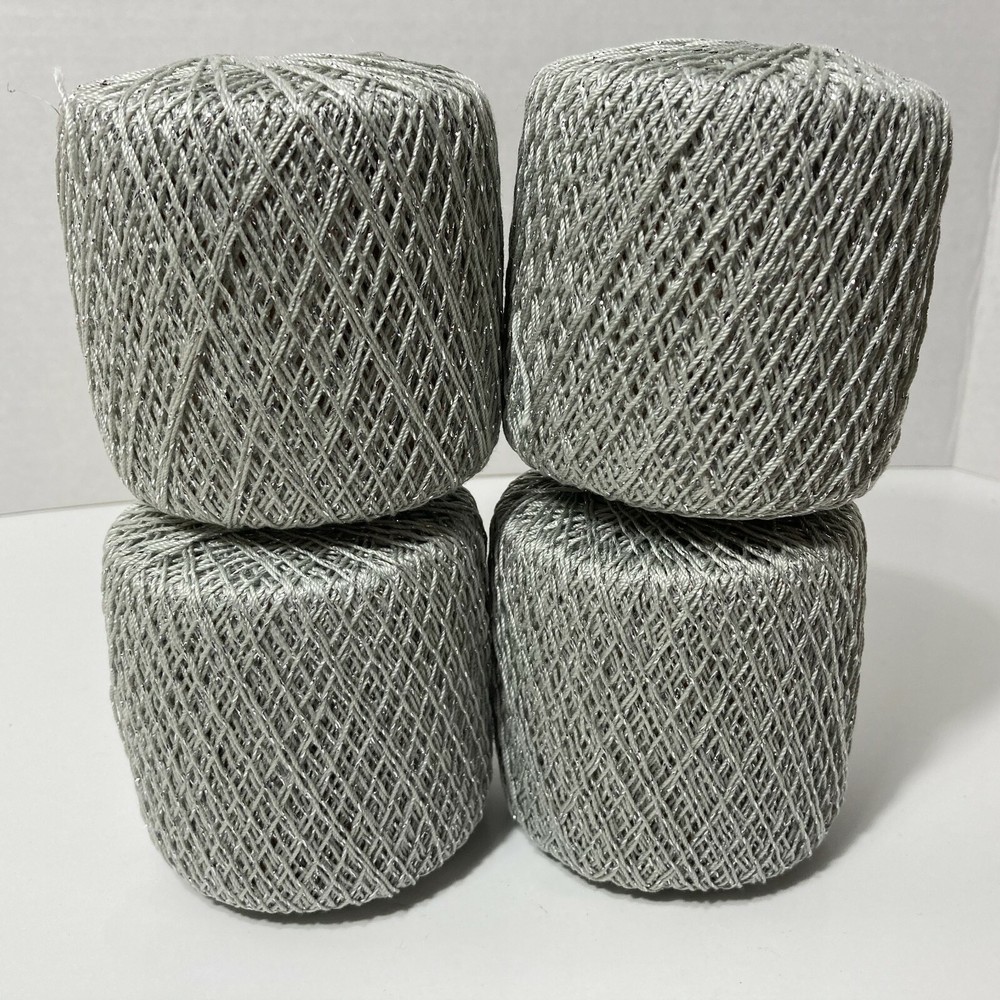 Aunt Lydia's Metallic Crochet Thread Size 10 Silver Silver 10 Spools