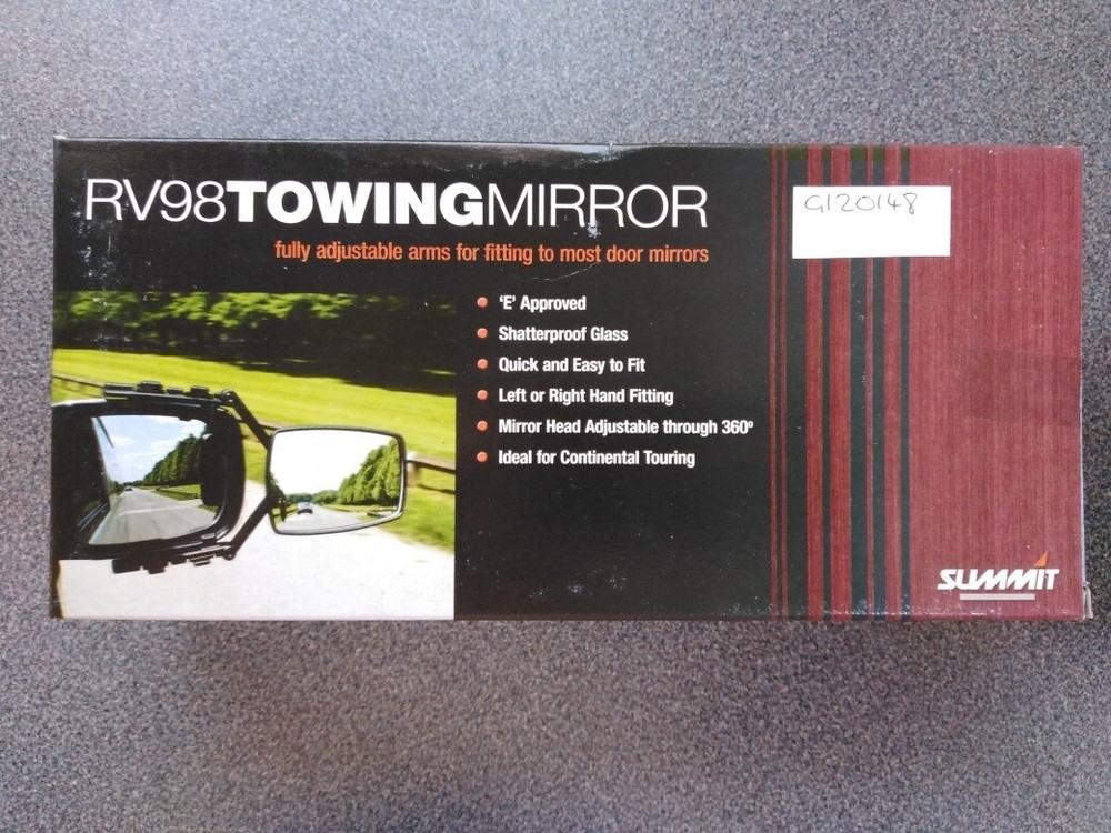SUMMIT RV98 CARAVAN TOWING MIRRORS PAIR - NEW & BOXED