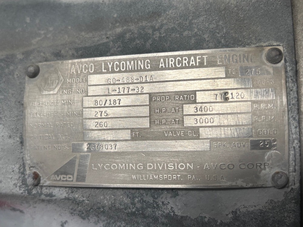 Lycoming GO-480-D1A Aircraft Engines Pair