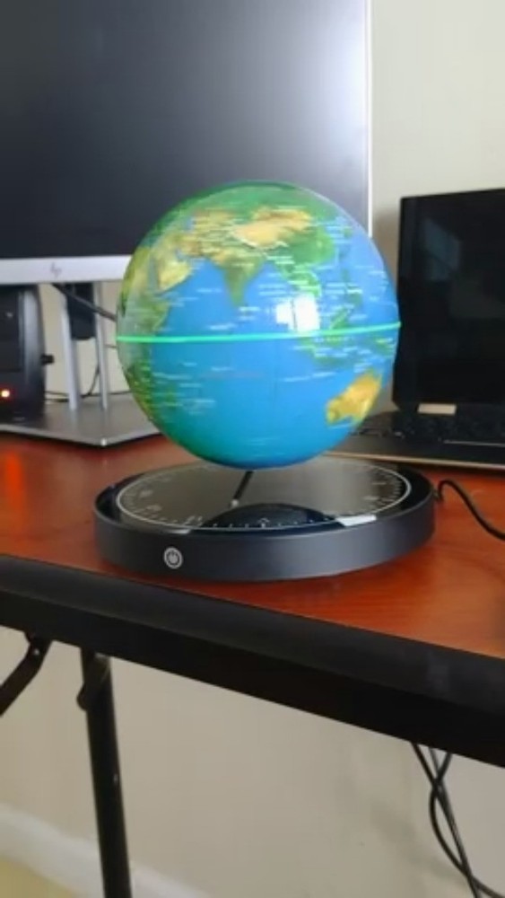 Magnetic Levitating Globe with LED Light, 360° Rotating World Map Decor Gift