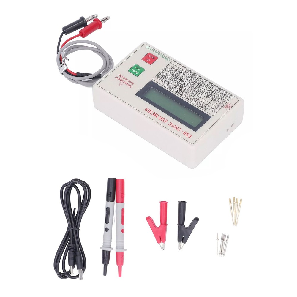 High Accuracy Smart Shutdown Handheld ESR DCR Capacitor Tester Accessories