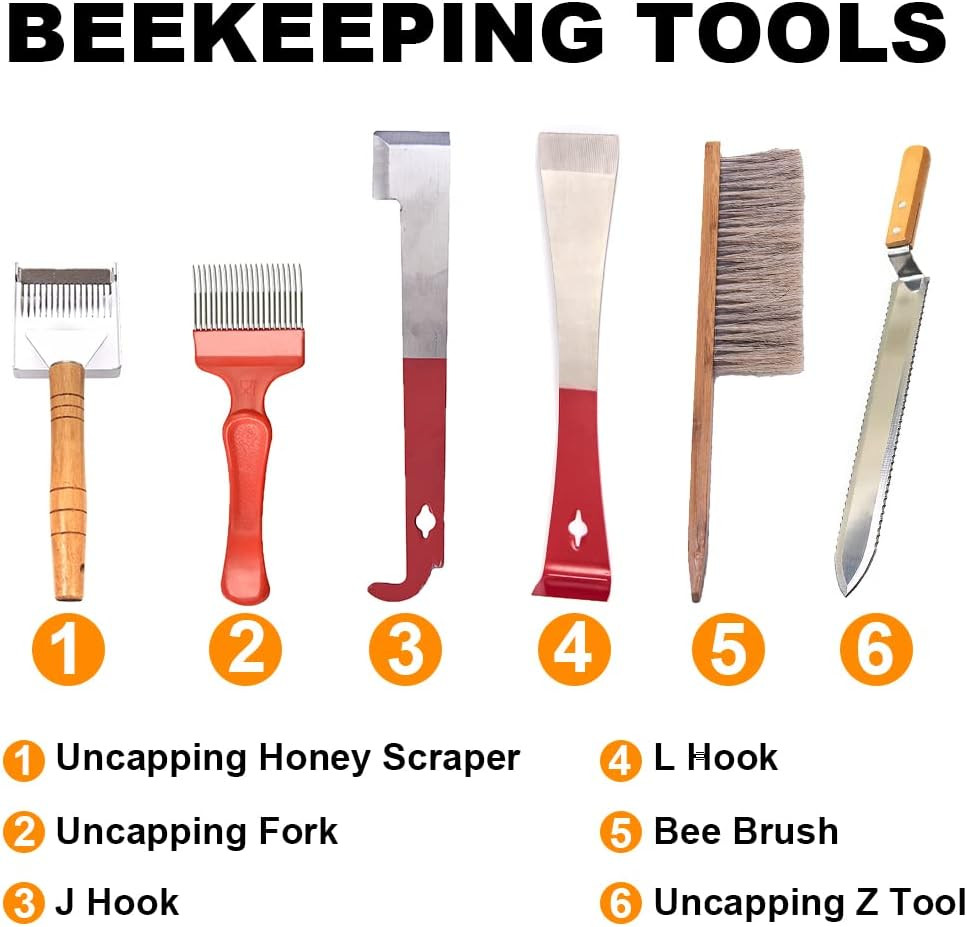 Beekeeping Starter Kit Smoker Gloves Hive Tools Honey Filter Gate Set