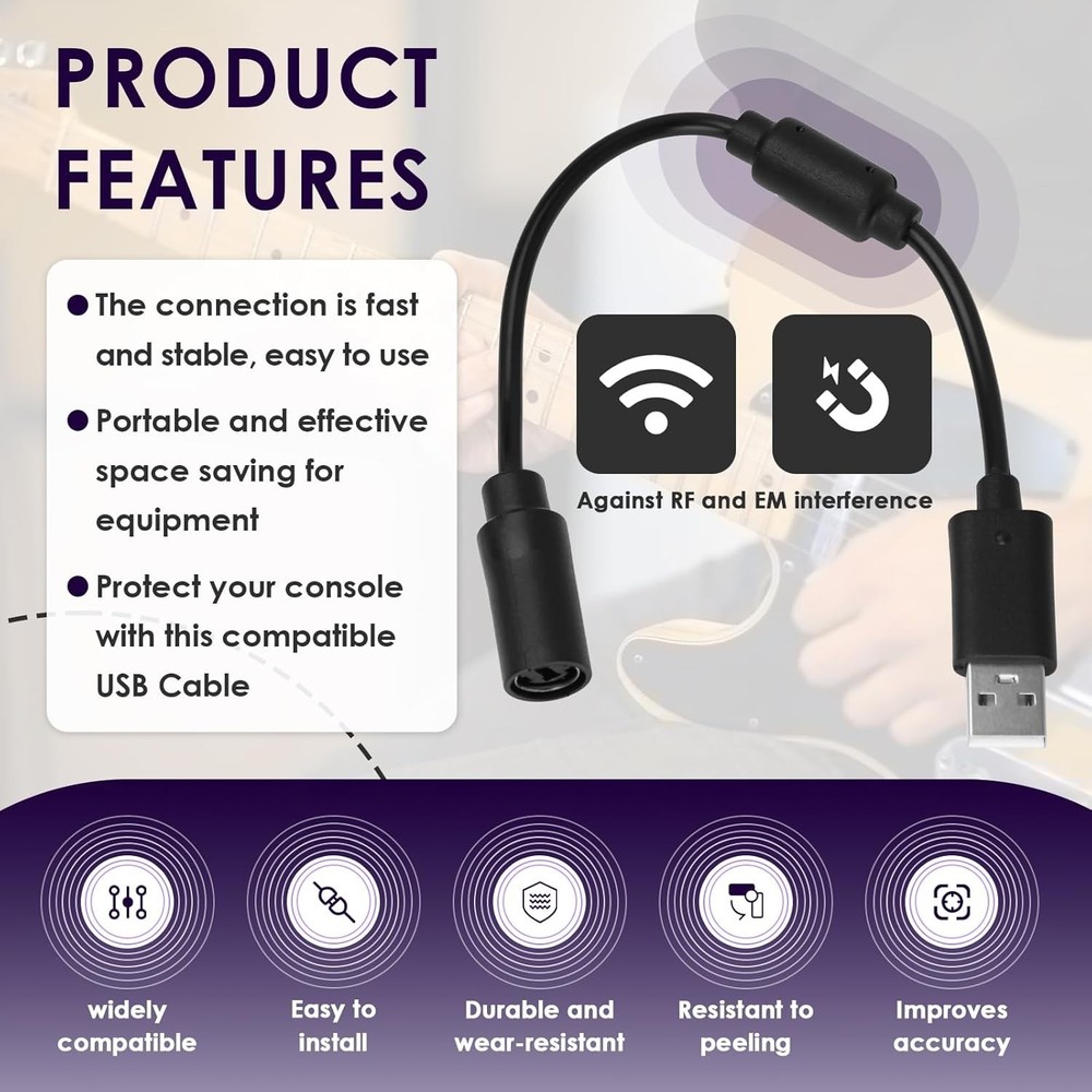 Reliable USB Breakaway Cable Set for Xbox 360 & Gaming Controllers - 9-Pack