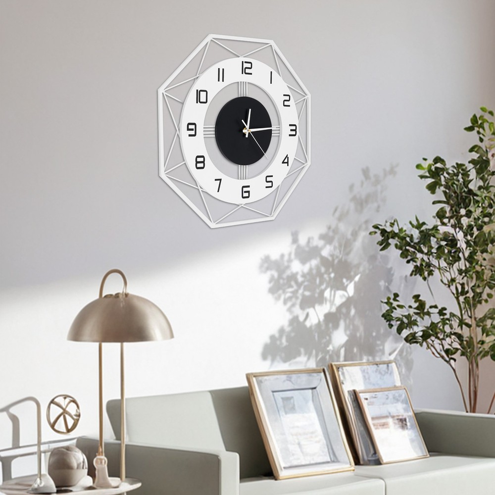 Modern Wall Clock - Silent Battery Powered Analog , Easy Mount