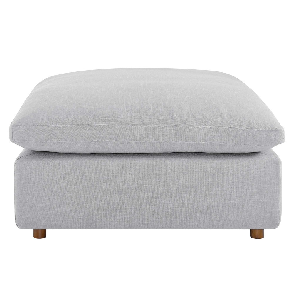 Modway Commix Down Filled Overstuffed Ottoman in Light Gray