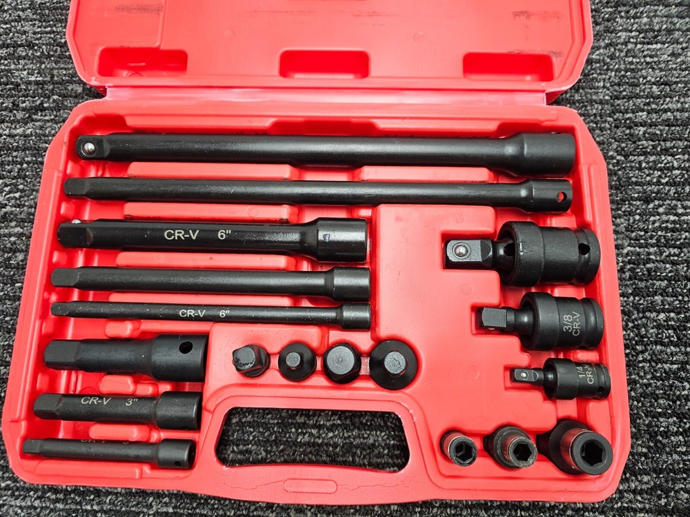 18-Piece Drive Tool Accessory Socket Adapter Extension Bar Heavy Duty