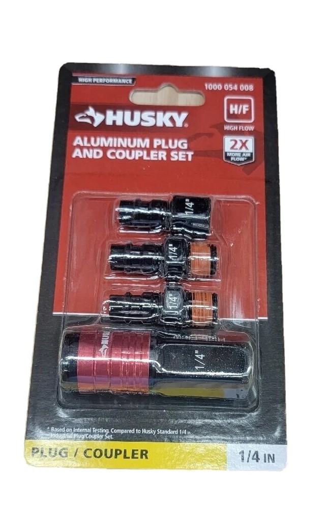Husky aluminum plug And coupler set. 1/4 in