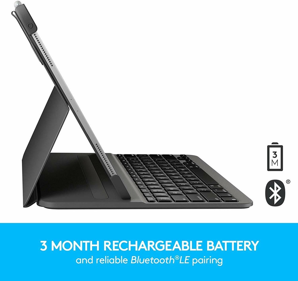 Logitech Slim Folio Backlit Bluetooth Keyboard Case for iPad Air 3rd Generation