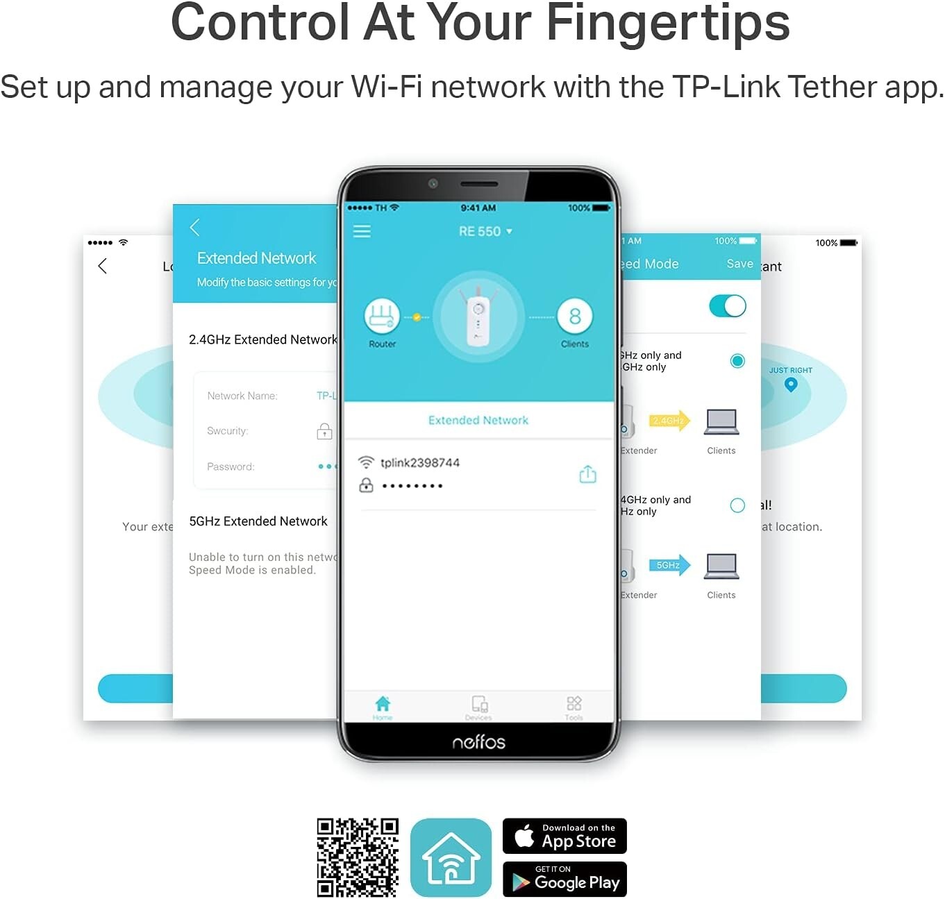 TP-Link RE550 AC1900 Wireless Dual Band Wi-Fi Range Extender Booster
