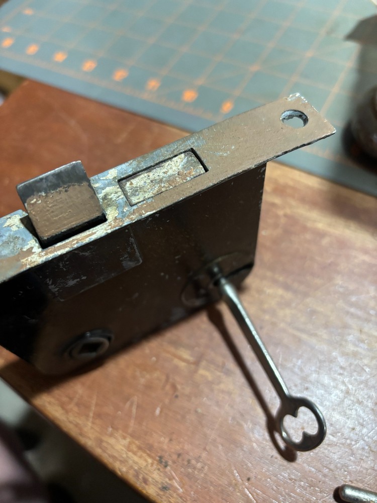 Vintage door mortise lock NO KEY. With Door knobs