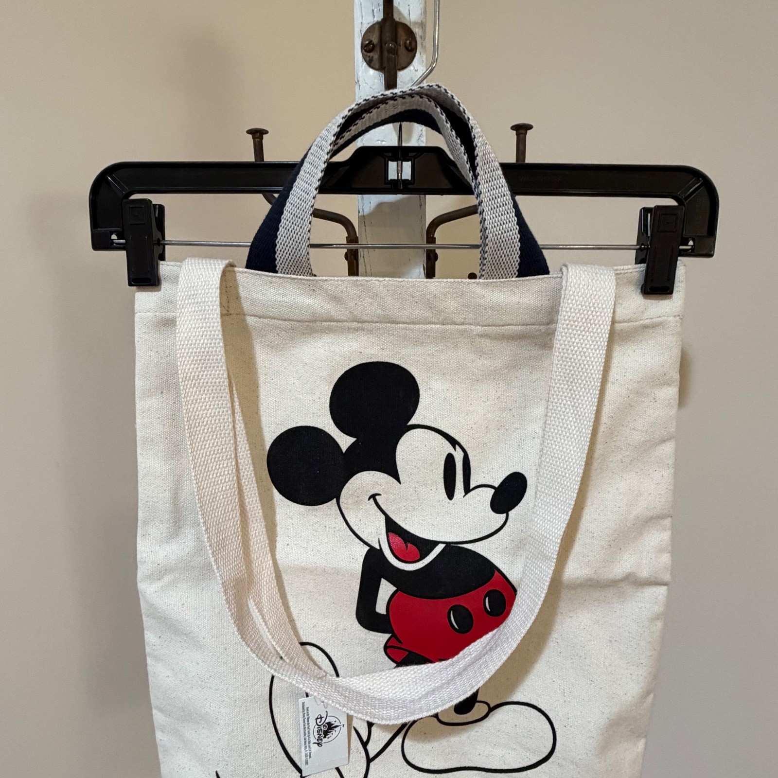 NEW DISNEY WORLD CLASSIC MICKEY MOUSE CANVAS TOTE BAG WITH HAND/SHOULDER STRAPS