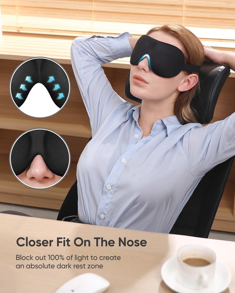 Perfect Sleeping Solution: 3-Pack Adjustable 3D Eye Masks for Complete Darkness