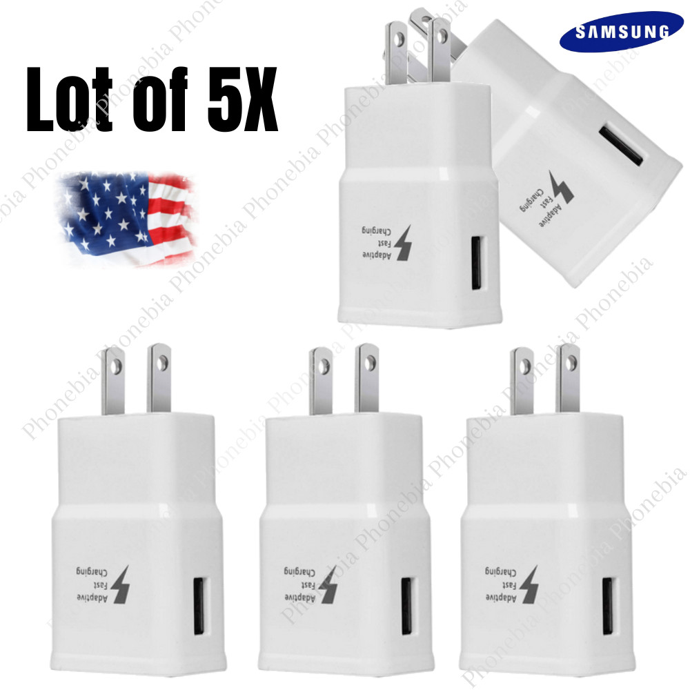 5Pack Lot Adaptive Fast USB Wall Charger Block Power Adapter For Samsung Android