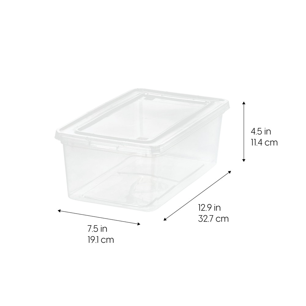 5 Qt Plastic Storage Bins with Lids, Stackable Totes, Containers, Clear, 20Pk