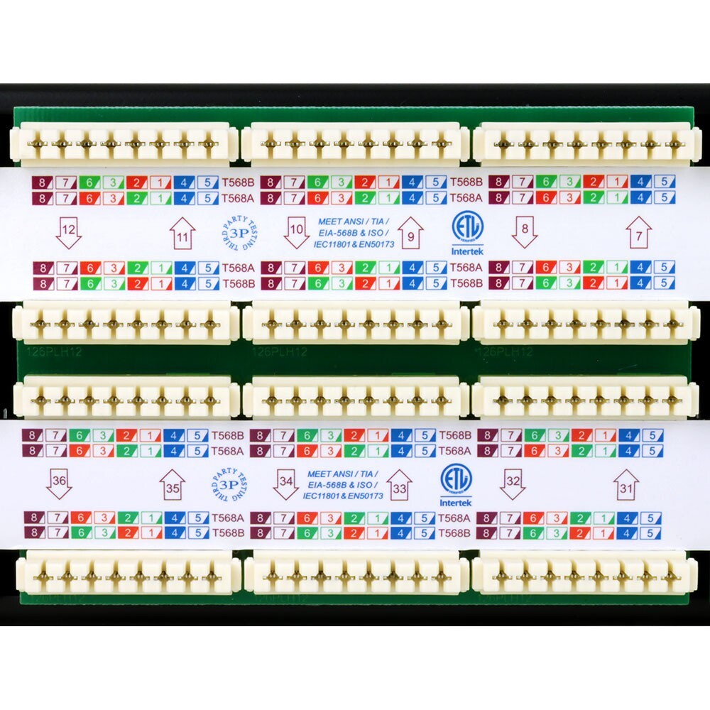 Construct Pro 48-Port Cat6 Rack Mount Patch Panel (19”/2U, RoHS Approved)