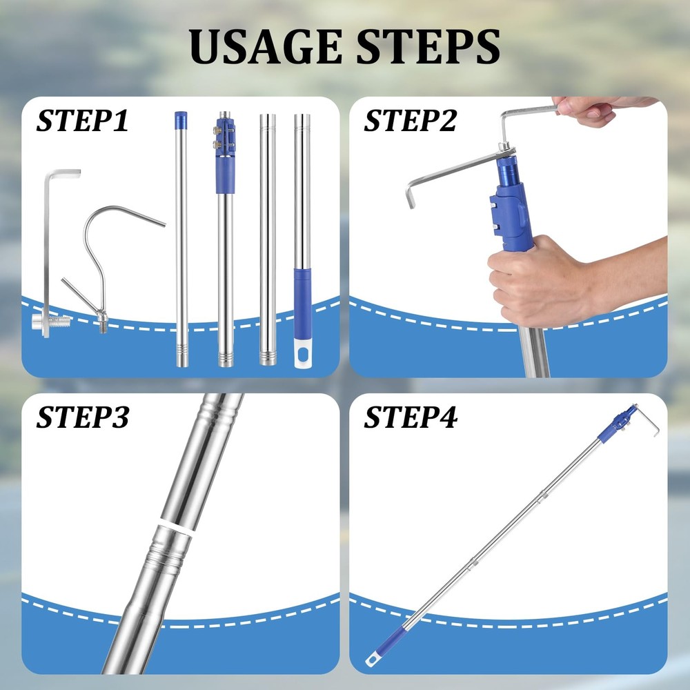 Trunk Bed Cargo Retrieval Hook Telescoping Cargo Grabber Reach Retrieval Tool