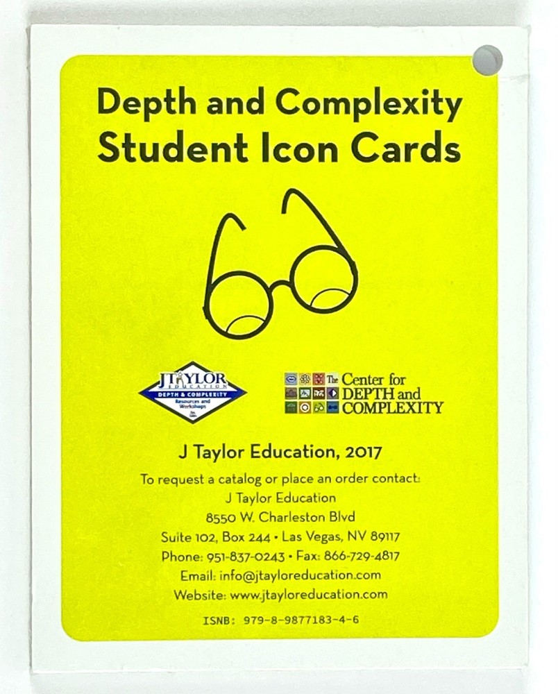 Depth and Complexity Student Icon Cards Teaching Resource 3-Kits