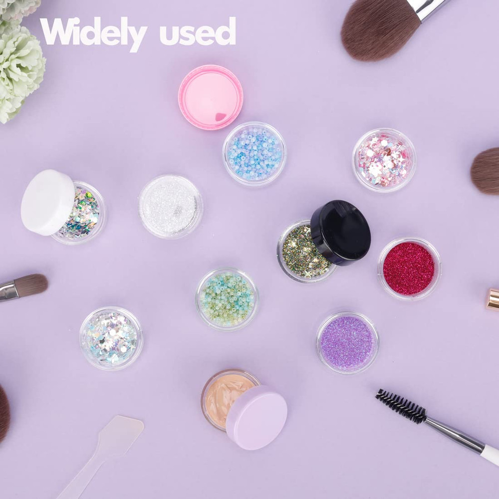 3 Gram Sample Containers with Lids, 100 Count Tiny Jars, Empty Lip Balm, Mini Co